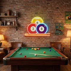 Pool Wall Art, Billiards Artwork, Pool Table Decor, Game Room Wall Decor, Billiards Decor, Gift For Pool Player Artwork Led Neon Sign Light