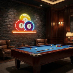 Pool Wall Art, Billiards Artwork, Pool Table Decor, Game Room Wall Decor, Billiards Decor, Gift For Pool Player Artwork Led Neon Sign Light