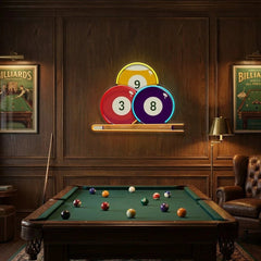 Pool Wall Art, Billiards Artwork, Pool Table Decor, Game Room Wall Decor, Billiards Decor, Gift For Pool Player Artwork Led Neon Sign Light