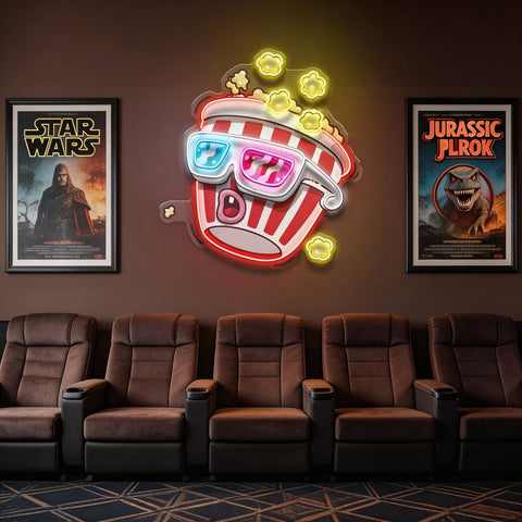 Popcorn Panic LED Neon Sign Light Pop Art