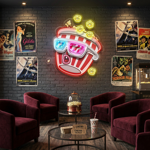 Popcorn Panic LED Neon Sign Light Pop Art
