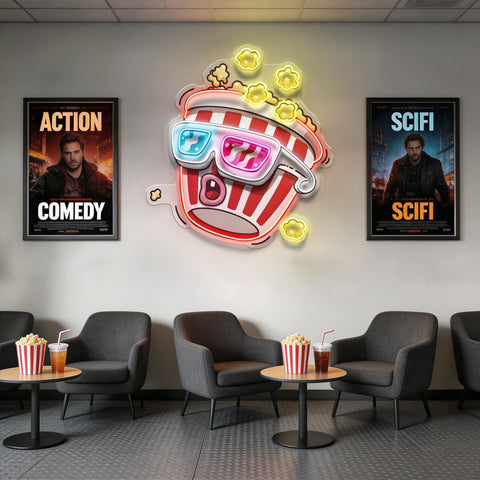 Popcorn Panic LED Neon Sign Light Pop Art