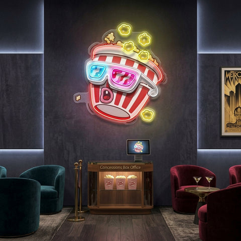 Popcorn Panic LED Neon Sign Light Pop Art