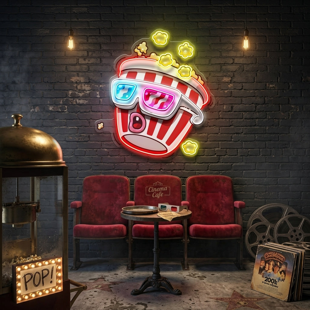 Popcorn Panic LED Neon Sign Light Pop Art