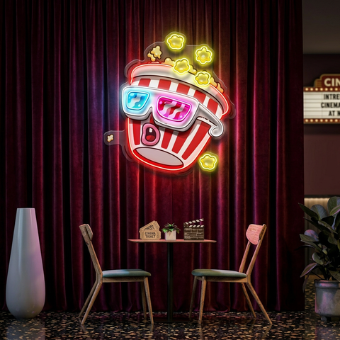 Popcorn Panic LED Neon Sign Light Pop Art