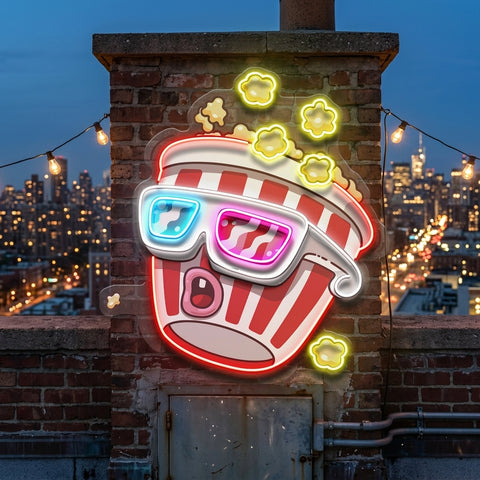 Popcorn Panic LED Neon Sign Light Pop Art