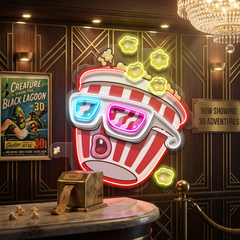 Popcorn Panic LED Neon Sign Light Pop Art