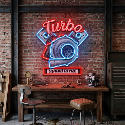 Powerful Racing Turbo LED Neon Sign Light Pop Art