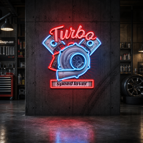 Powerful Racing Turbo LED Neon Sign Light Pop Art
