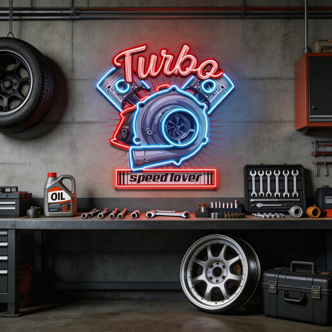Powerful Racing Turbo LED Neon Sign Light Pop Art