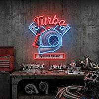 Powerful Racing Turbo LED Neon Sign Light Pop Art