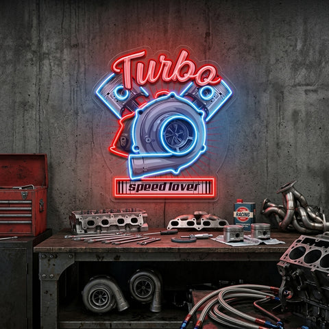 Powerful Racing Turbo LED Neon Sign Light Pop Art