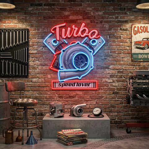 Powerful Racing Turbo LED Neon Sign Light Pop Art