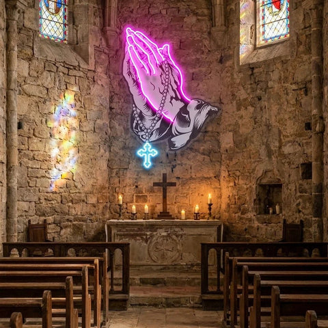 Praying Hands 1 Artwork Led Neon Sign Light