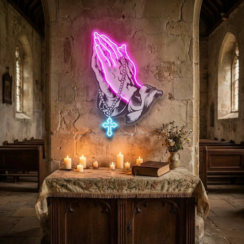Praying Hands 1 Artwork Led Neon Sign Light