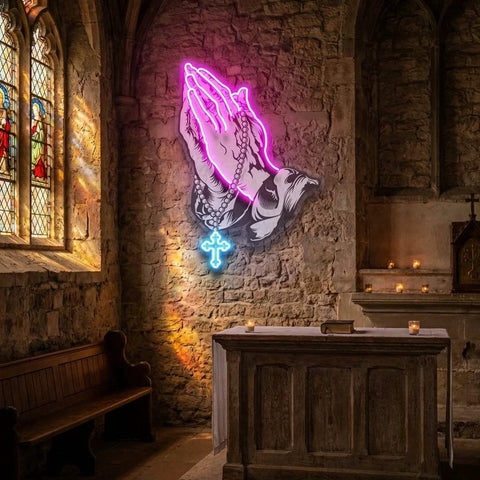 Praying Hands 1 Artwork Led Neon Sign Light