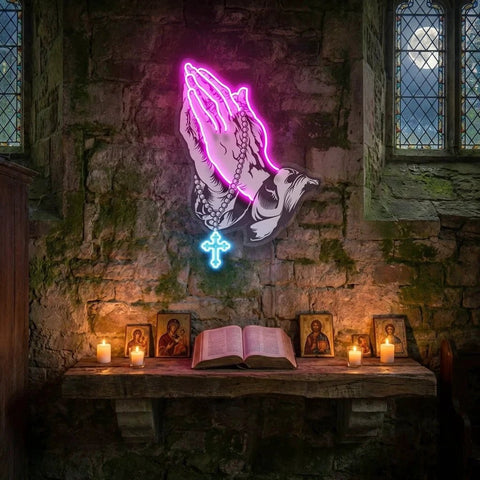 Praying Hands 1 Artwork Led Neon Sign Light