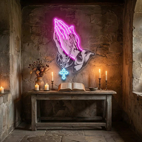 Praying Hands 1 Artwork Led Neon Sign Light