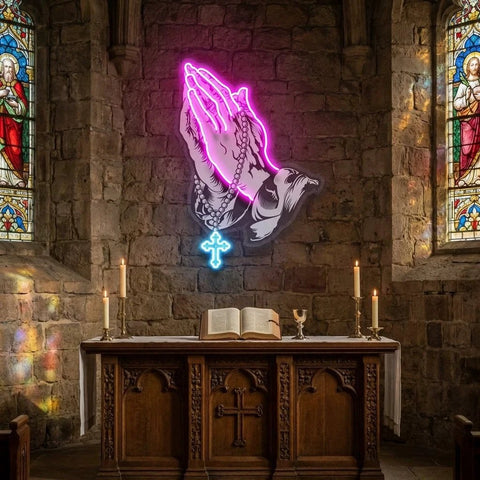 Praying Hands 1 Artwork Led Neon Sign Light