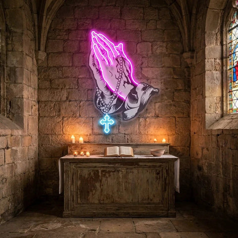 Praying Hands 1 Artwork Led Neon Sign Light