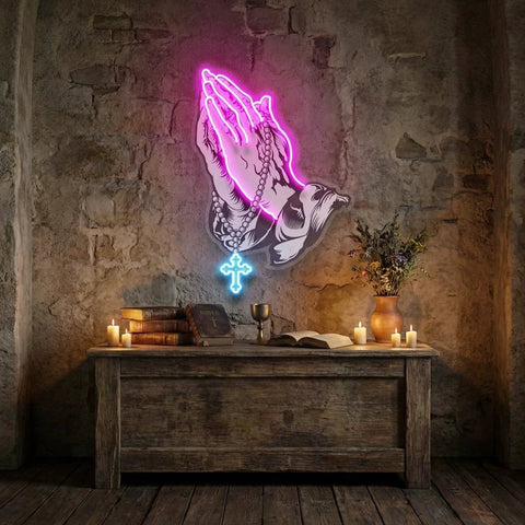 Praying Hands 1 Artwork Led Neon Sign Light