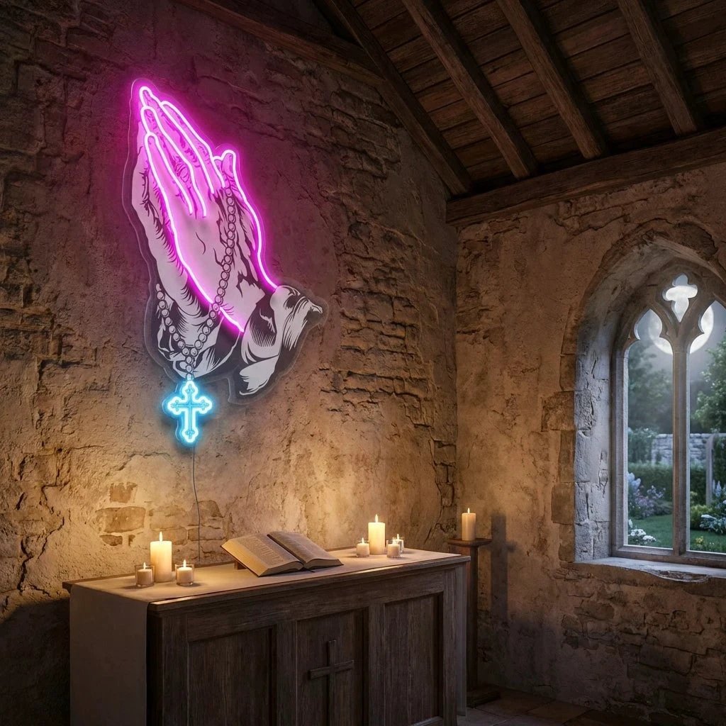 Praying Hands 1 Artwork Led Neon Sign Light