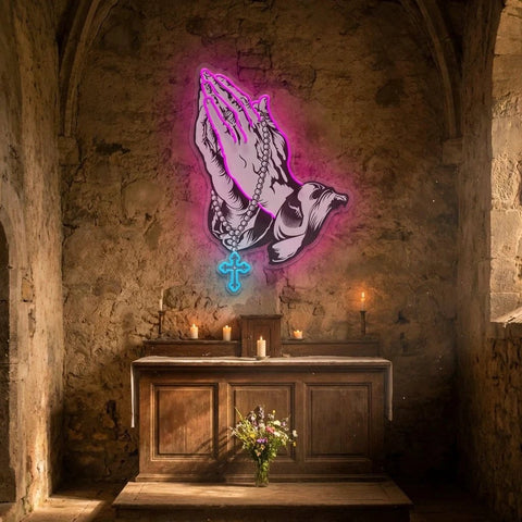 Praying Hands 1 Artwork Led Neon Sign Light