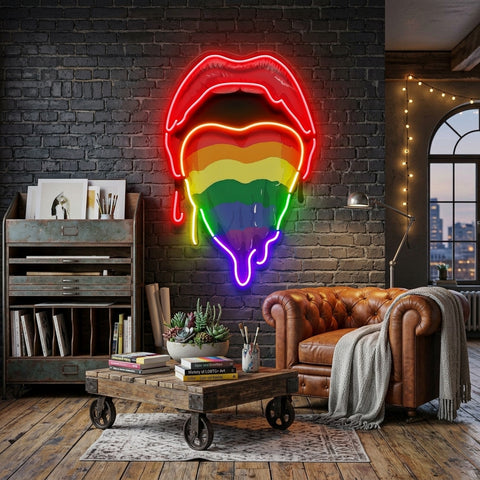 Pride Lips LED Neon Sign Light Pop Art