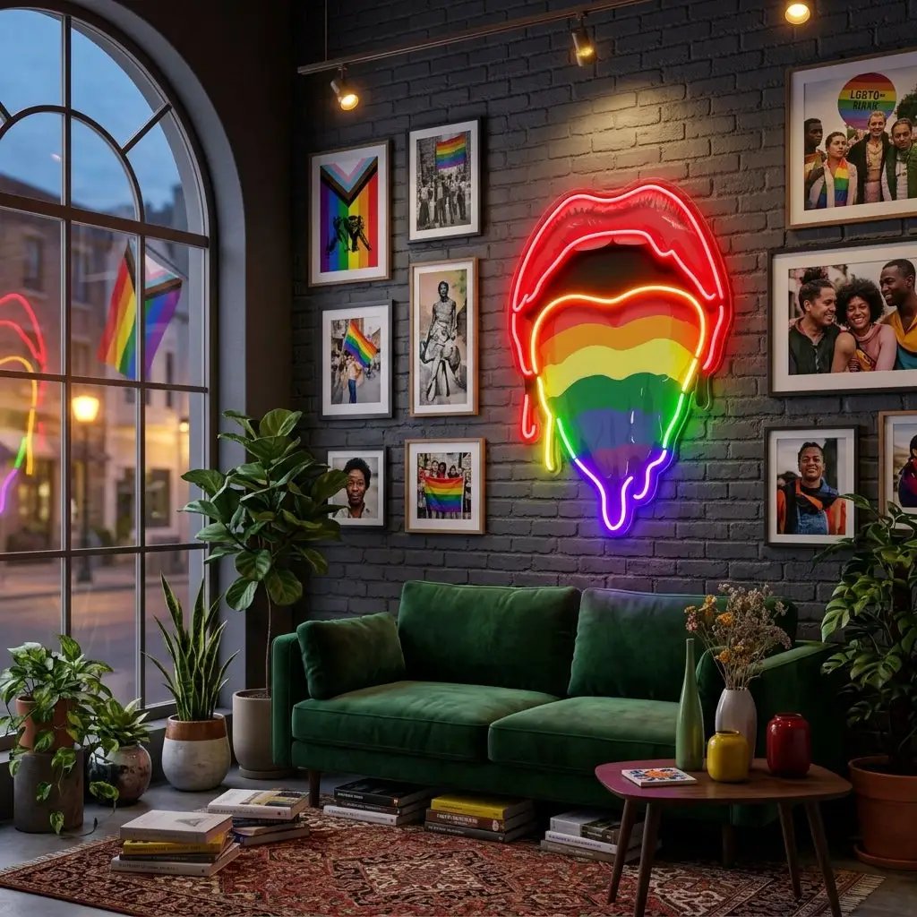 Pride Lips LED Neon Sign Light Pop Art