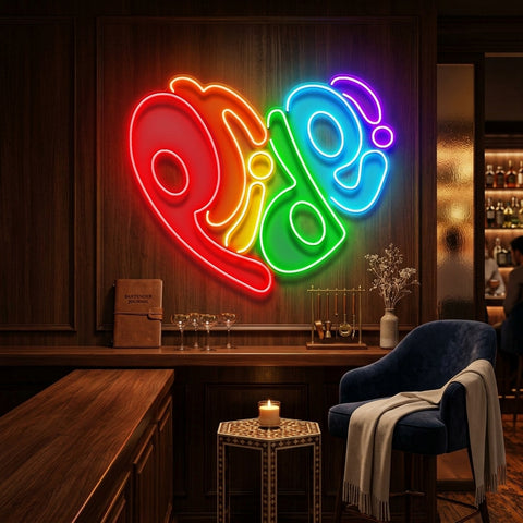 Pride In Heart LED Neon Sign Light Pop Art