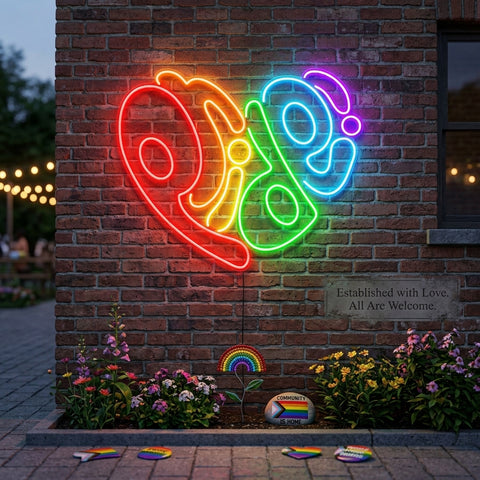 Pride In Heart LED Neon Sign Light Pop Art