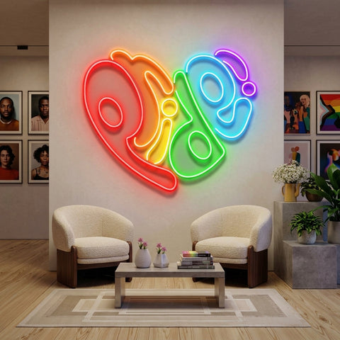 Pride In Heart LED Neon Sign Light Pop Art