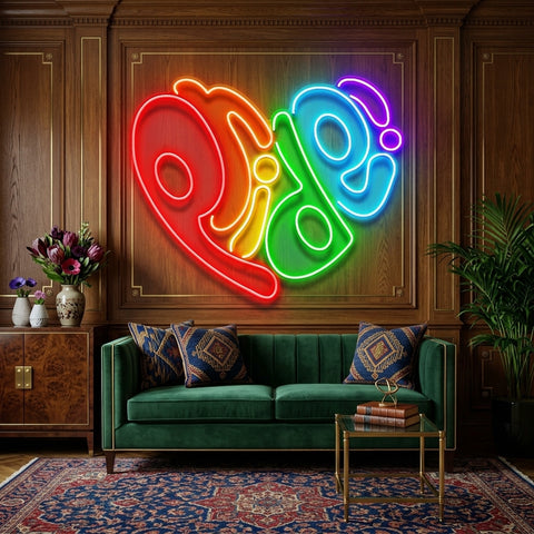 Pride In Heart LED Neon Sign Light Pop Art