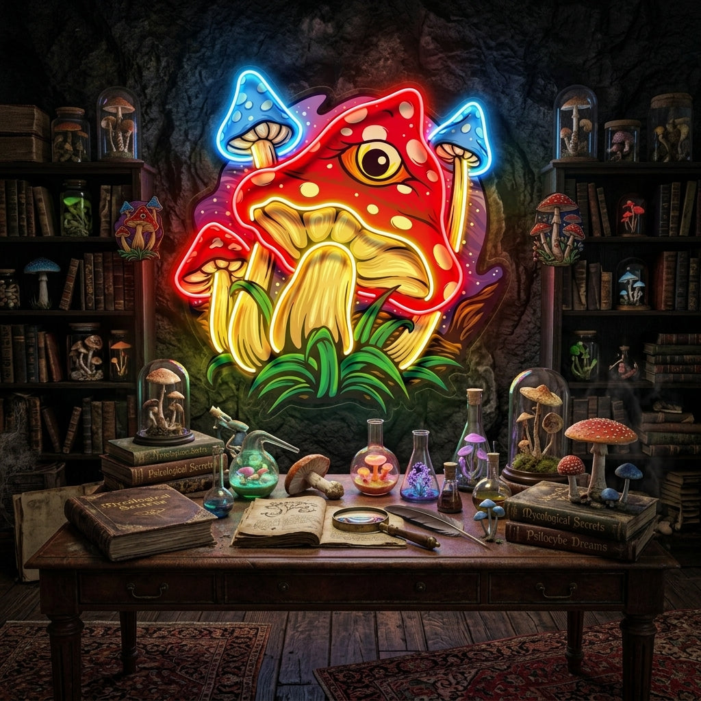 Psychedelic Eye Mushroom LED Neon Sign Light Pop Art
