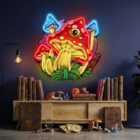 Psychedelic Eye Mushroom LED Neon Sign Light Pop Art