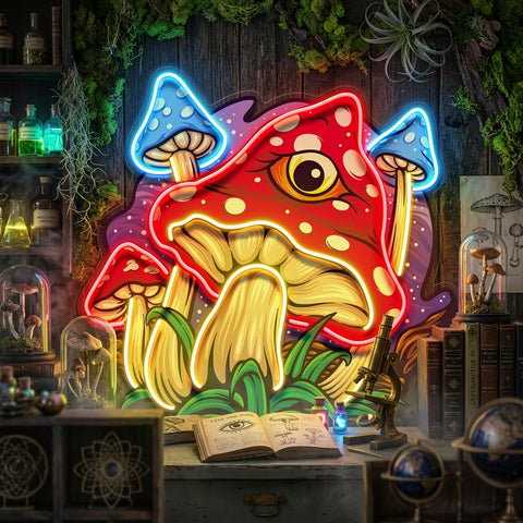 Psychedelic Eye Mushroom LED Neon Sign Light Pop Art