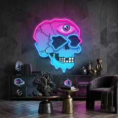 Psychedelic Trippy Skull LED Neon Sign Light Pop Art