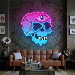 Psychedelic Trippy Skull LED Neon Sign Light Pop Art