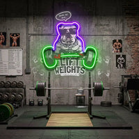 Pug Lift Weights LED Neon Sign Light Pop Art