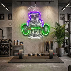 Pug Lift Weights LED Neon Sign Light Pop Art