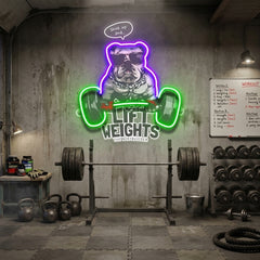 Pug Lift Weights LED Neon Sign Light Pop Art