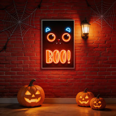Pumpkin Halloween Cat Artwork Led Neon Sign Light