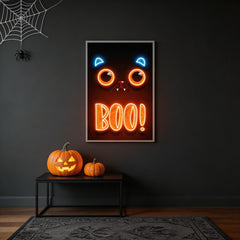 Pumpkin Halloween Cat Artwork Led Neon Sign Light