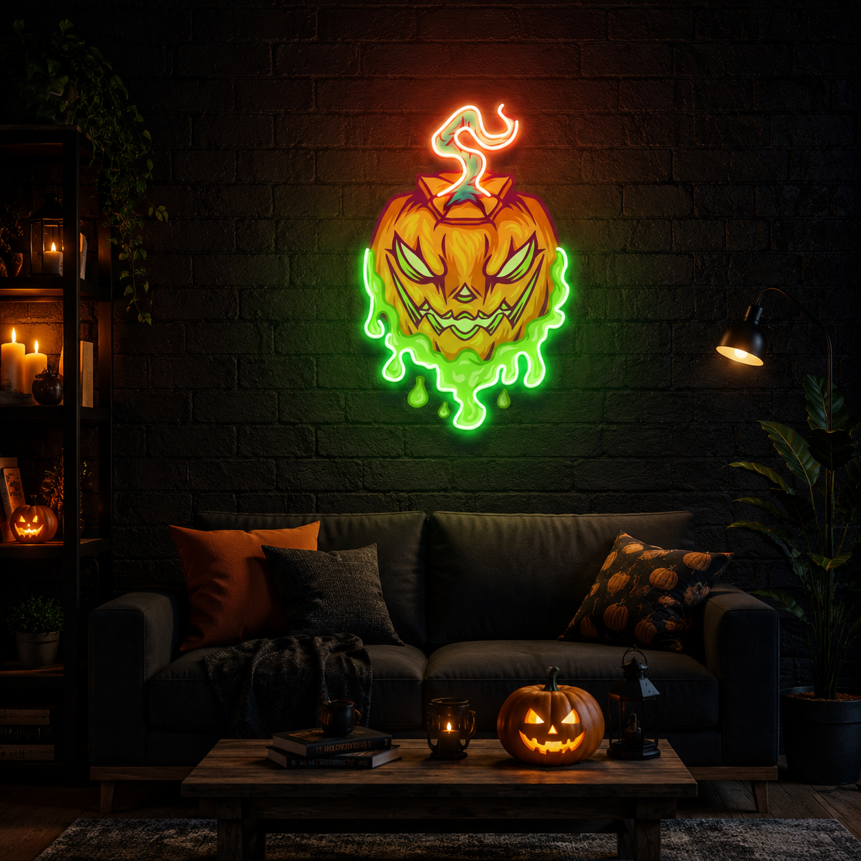 Pumpkin Monster Artwork Led Neon Sign Light