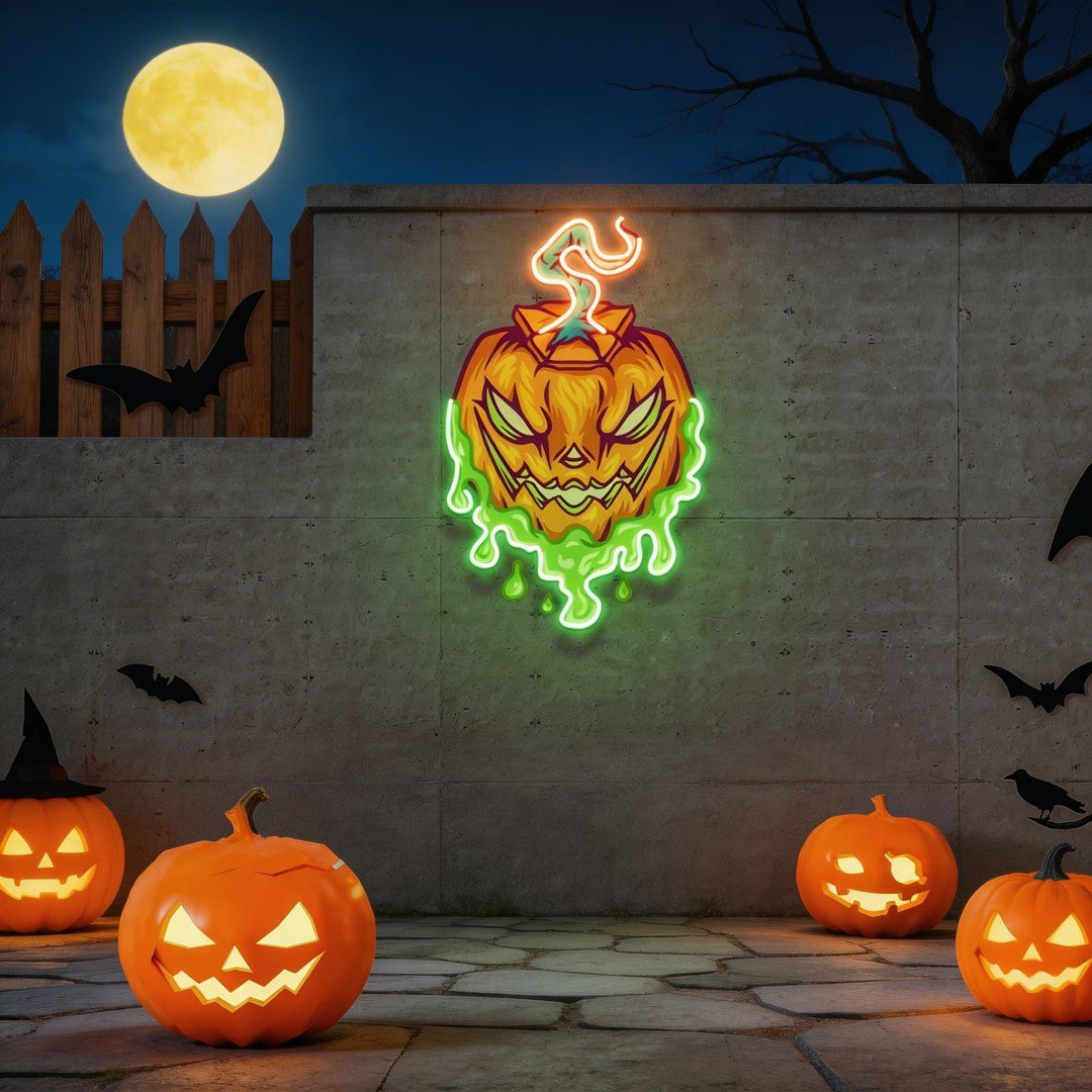 Pumpkin Monster Artwork Led Neon Sign Light