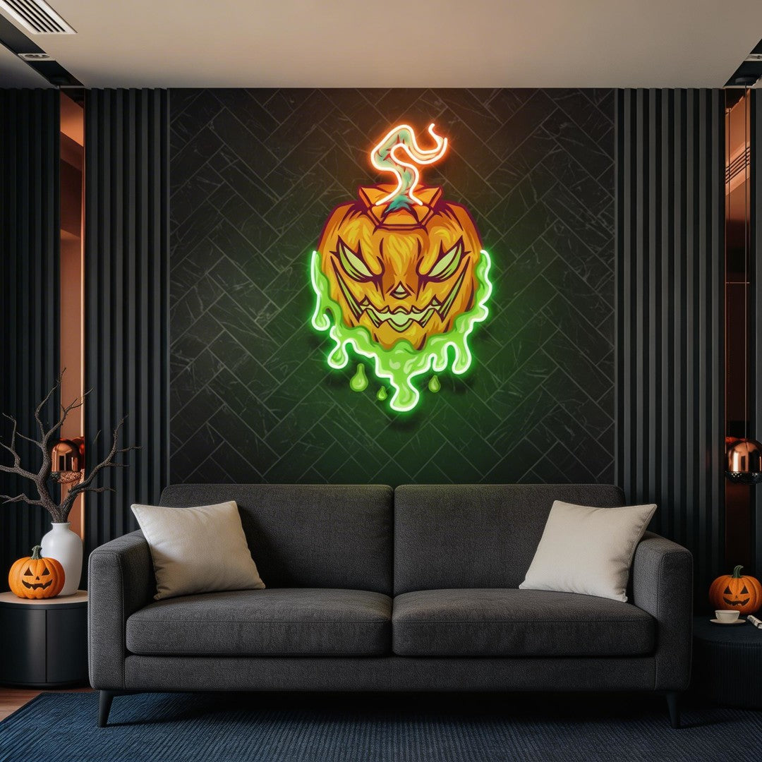 Pumpkin Monster Artwork Led Neon Sign Light