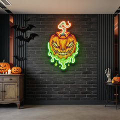 Pumpkin Monster Artwork Led Neon Sign Light