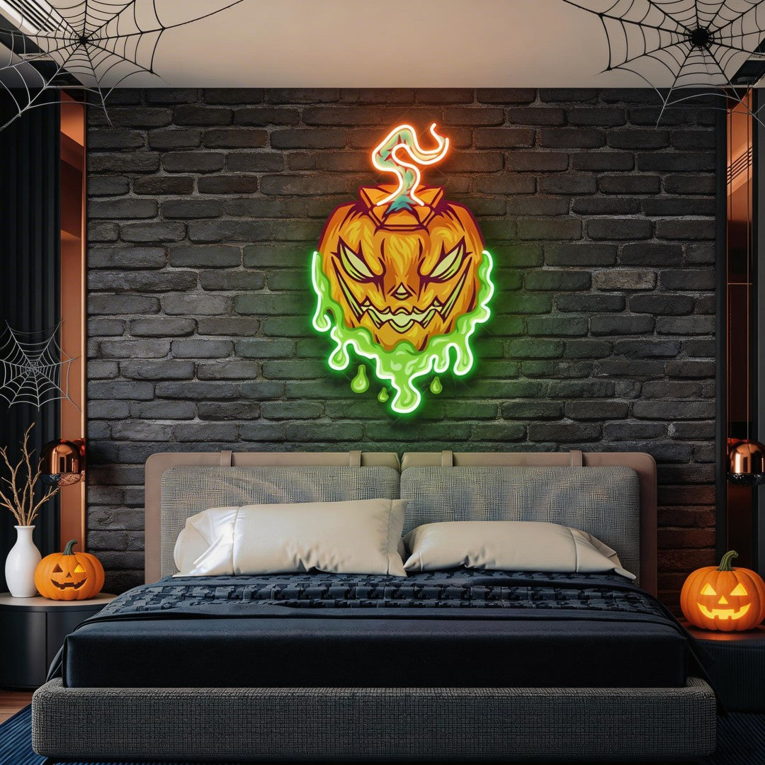 Pumpkin Monster Artwork Led Neon Sign Light