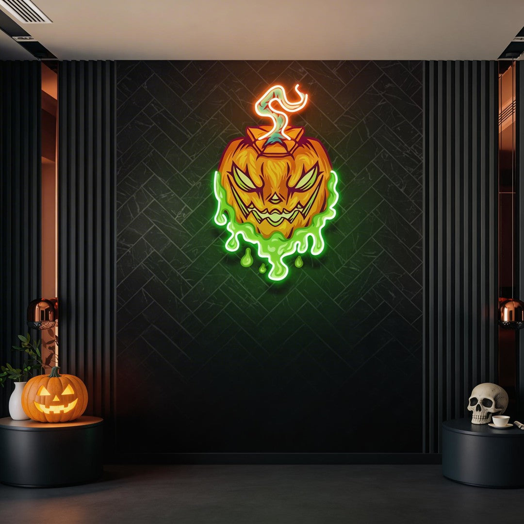 Pumpkin Monster Artwork Led Neon Sign Light