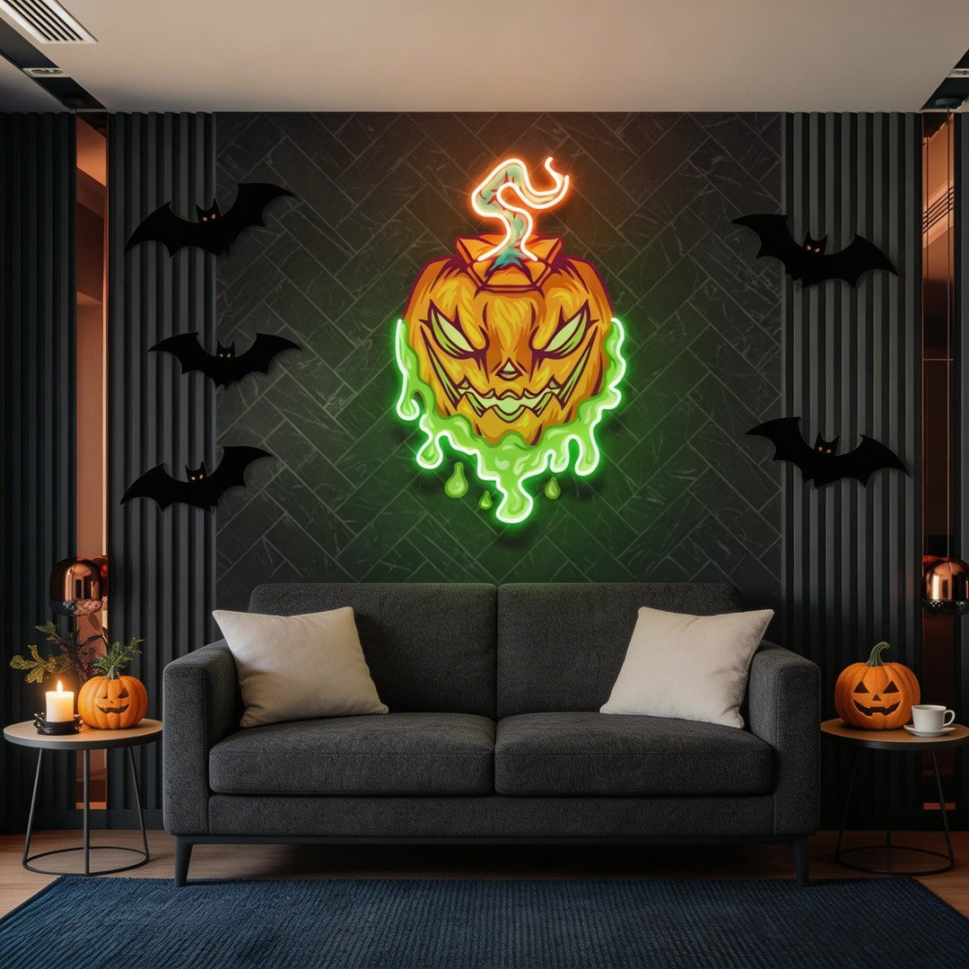 Pumpkin Monster Artwork Led Neon Sign Light